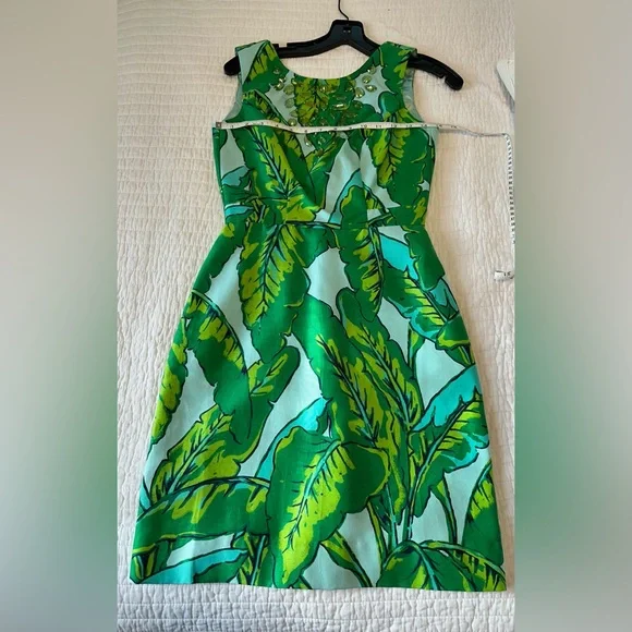 New with tags Vineyard Vines Crystal Blue Leaf Print Dress - Picture 5 of 7